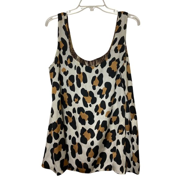 Reversible Snake Print & Leopard Sleeveless Tank Top Large Classic Basic Cute - Picture 1 of 6